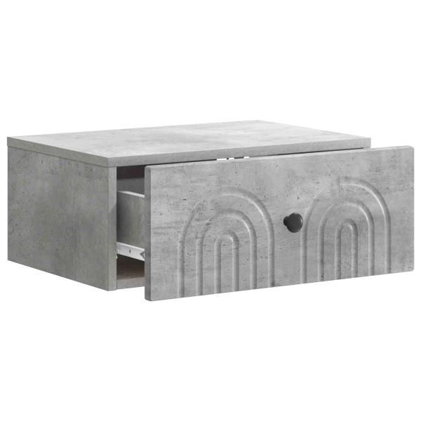 Wandmontierter Nachttisch Betongrau 49 x 34,5 x 20 cm