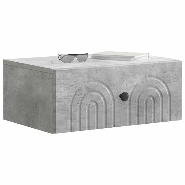 Wandmontierter Nachttisch 2 Stk. Betongrau 49 x 34,5 x 20 cm