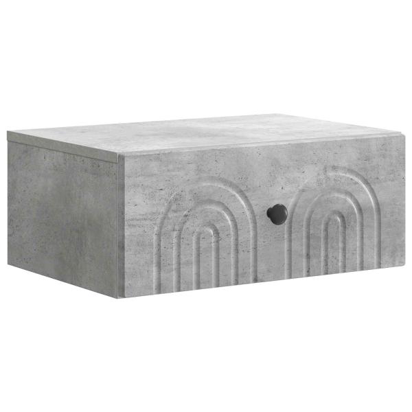 Wandmontierter Nachttisch 2 Stk. Betongrau 49 x 34,5 x 20 cm