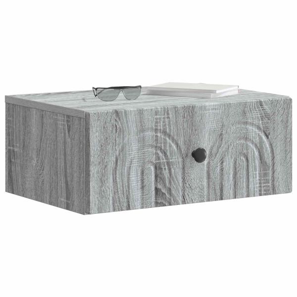 Wandmontierter Nachttisch Sonoma-Grau 49 x 34,5 x 20 cm