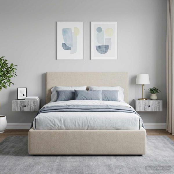 ARDEBO.de - Wandmontierter Nachttisch 2 Stk. Sonoma-Grau 49 x 34,5 x 20 cm