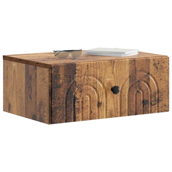 Wandmontierter Nachttisch 2 Stk. Altholz 49 x 34,5 x 20 cm