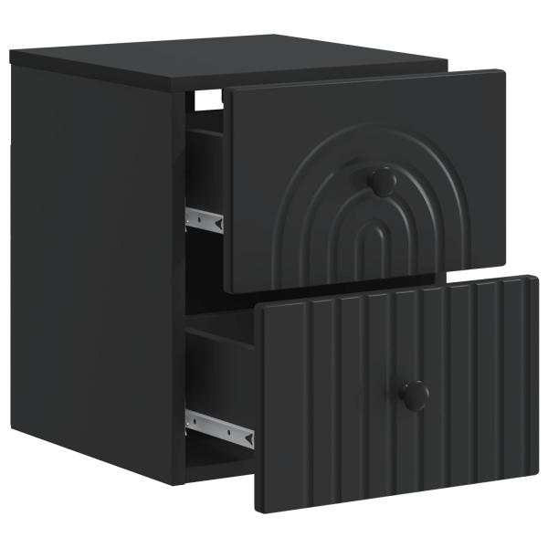 Wandmontierter Nachttisch Schwarz 33 x 34,5 x 40 cm