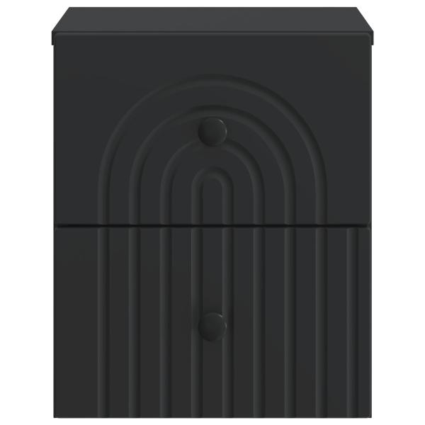 Wandmontierter Nachttisch Schwarz 33 x 34,5 x 40 cm