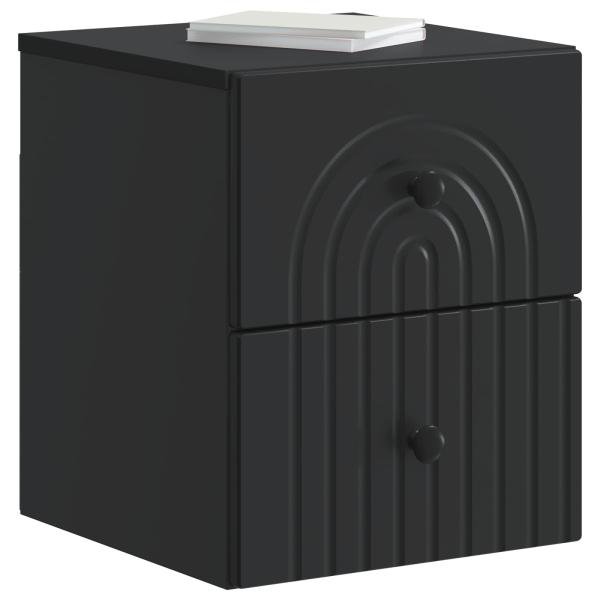 Wandmontierter Nachttisch 2 stk. Schwarz 33 x 34,5 x 40 cm