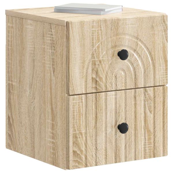 Wandmontierter Nachttisch Sonoma-Eiche 33 x 34,5 x 40 cm