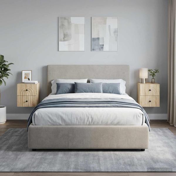 Wandmontierter Nachttisch 2 stk. Sonoma-Eiche 33 x 34,5 x 40 cm