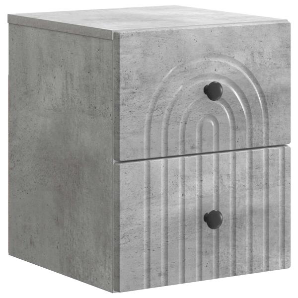 Wandmontierter Nachttisch Betongrau 33 x 34,5 x 40 cm