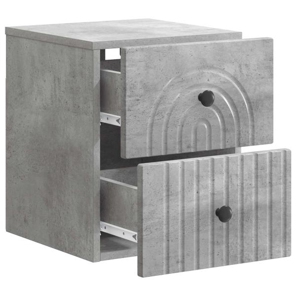 Wandmontierter Nachttisch Betongrau 33 x 34,5 x 40 cm