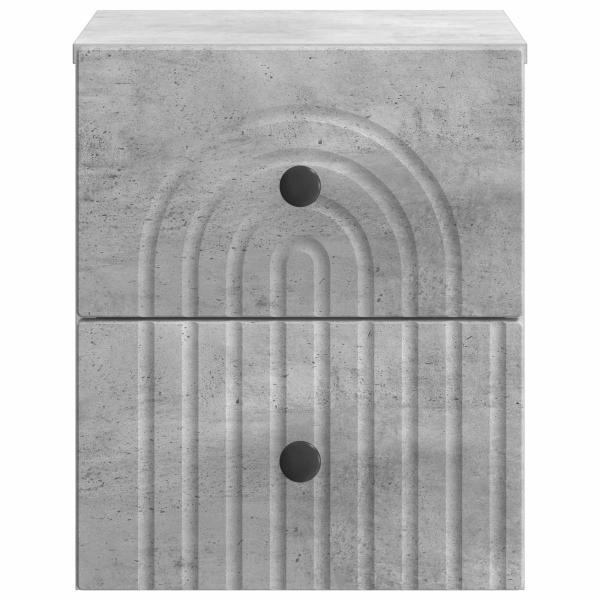 Wandmontierter Nachttisch Betongrau 33 x 34,5 x 40 cm