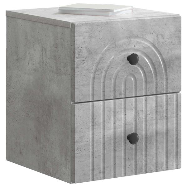 Wandmontierter Nachttisch 2 stk. Betongrau 33 x 34,5 x 40 cm
