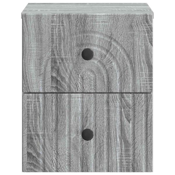 Wandmontierter Nachttisch Graues Sonoma 33 x 34,5 x 40 cm