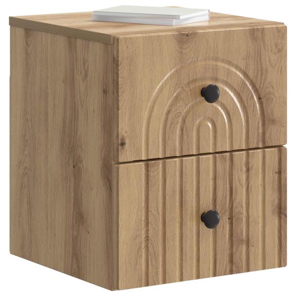 Wandmontierter Nachttisch 2 stk. Artisan-Eiche