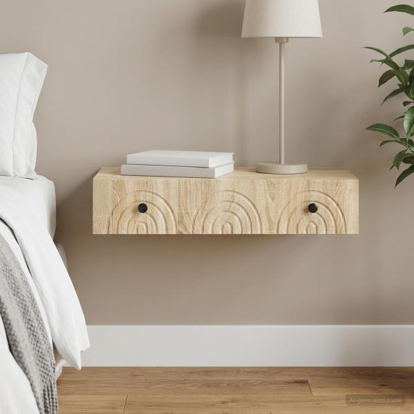 ARDEBO.de - Wandmontierter Beistelltisch 87,5 x 34,5 x 17 cm Holzwerkstoff