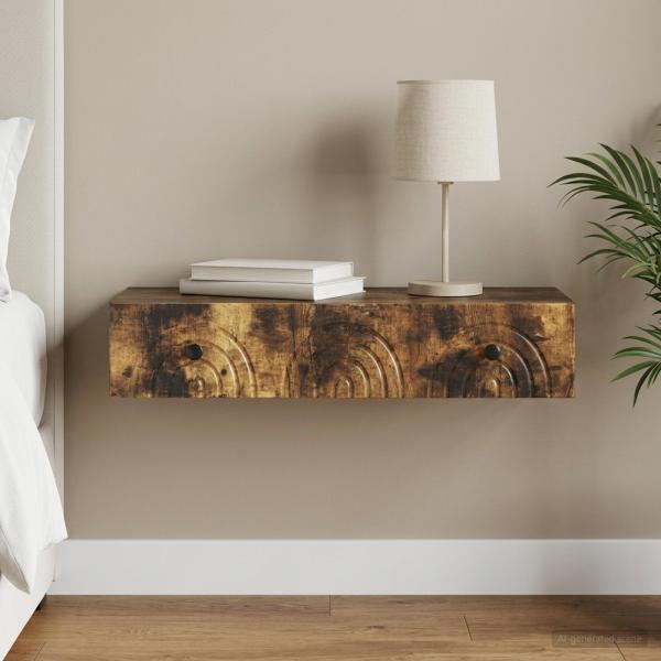 ARDEBO.de - Wandmontierter Beistelltisch 87,5 x 34,5 x 17 cm Holzwerkstoff