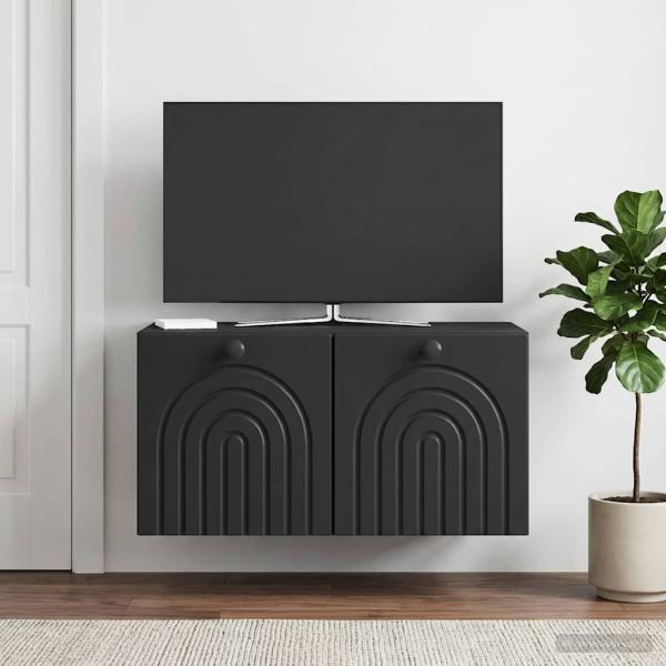 ARDEBO.de - Wandmontierter TV-Schrank Schwarz 59,5 x 41 x 30 cm