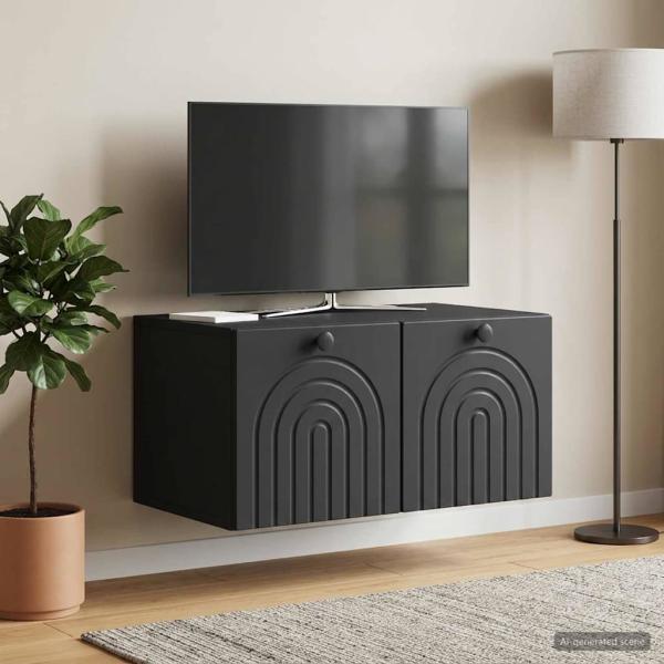 Wandmontierter TV-Schrank Schwarz 59,5 x 41 x 30 cm