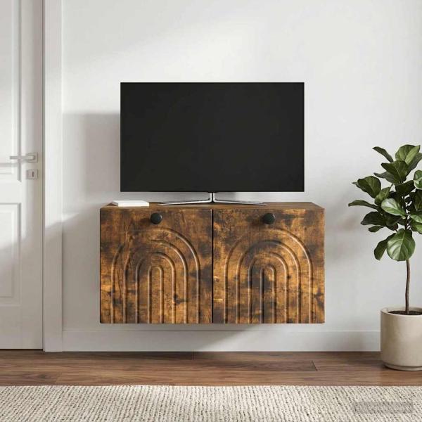 ARDEBO.de - Wandmontierter TV-Schrank Geräucherte Eiche 59,5 x 41 x 30 cm