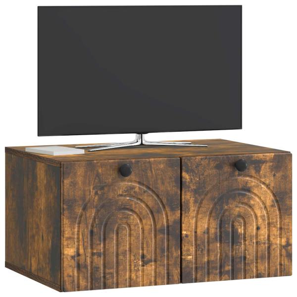 Wandmontierter TV-Schrank Geräucherte Eiche 59,5 x 41 x 30 cm