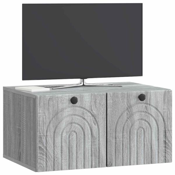 Wandmontierter TV-Schrank Graues Sonoma 59,5 x 41 x 30 cm