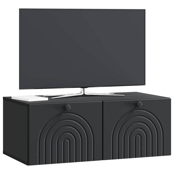 Wandmontierter TV-Schrank Schwarz 78,5 x 41 x 30 cm
