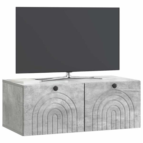 Wandmontierter TV-Schrank Betongrau 78,5 x 41 x 30 cm