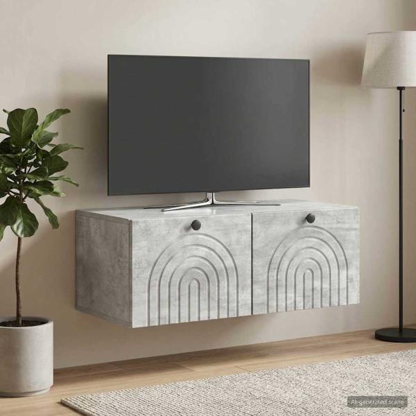 Wandmontierter TV-Schrank Betongrau 78,5 x 41 x 30 cm
