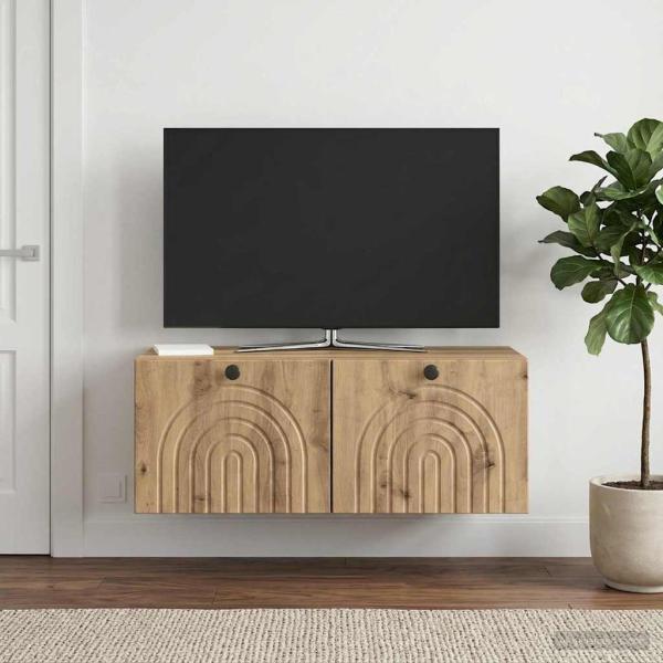 ARDEBO.de - Wandmontierter TV-Schrank 78,5 x 41 x 30 cm Artisan-Eiche