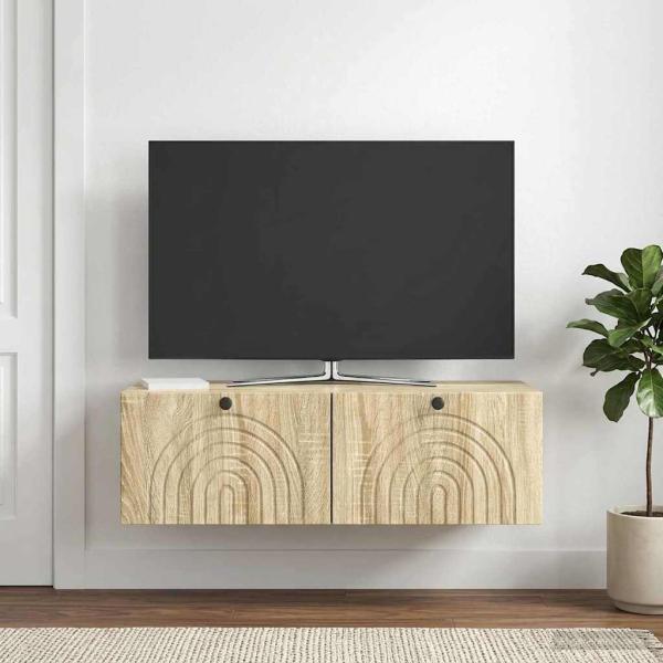 Wandmontierter TV-Schrank Sonoma-Eiche 98 x 41 x 30 cm