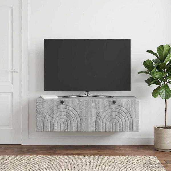 Wandmontierter TV-Schrank Graues Sonoma 99 x 41 x 30 cm