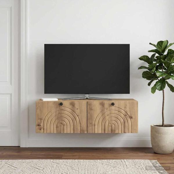 ARDEBO.de - Wandmontierter TV-Schrank 99 x 41 x 30 cm Artisan-Eiche