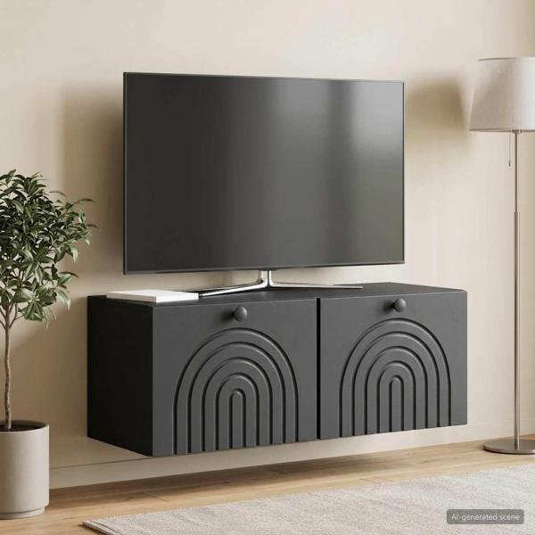 ARDEBO.de - Wandmontierter TV-Schrank Schwarz 78,5 x 31 x 30 cm