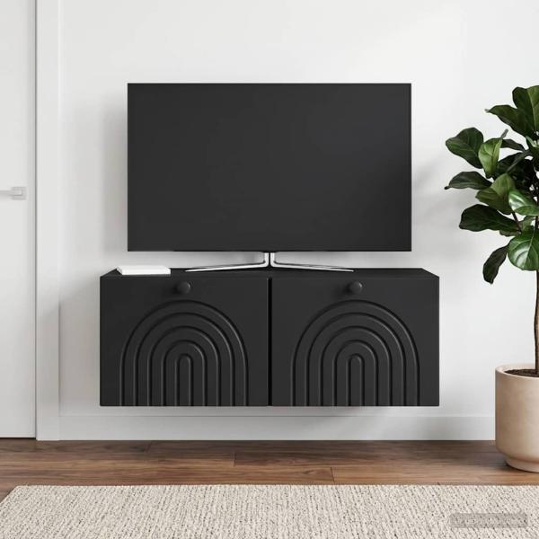 Wandmontierter TV-Schrank Schwarz 78,5 x 31 x 30 cm