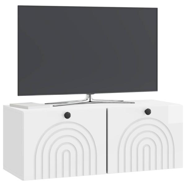 Wandmontierter TV-Schrank Hochglanz Weiß 78,5 x 31 x 30 cm