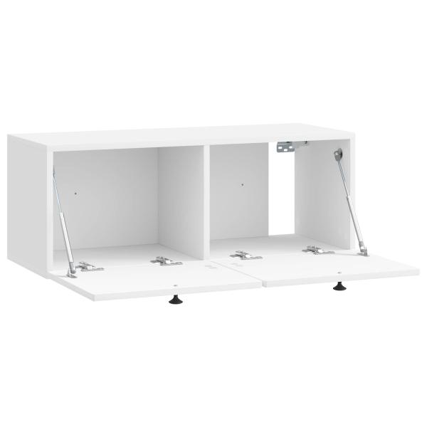 Wandmontierter TV-Schrank Hochglanz Weiß 78,5 x 31 x 30 cm