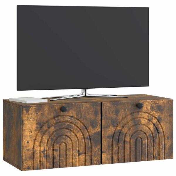 Wandmontierter TV-Schrank Geräucherte Eiche 78,5 x 31 x 30 cm