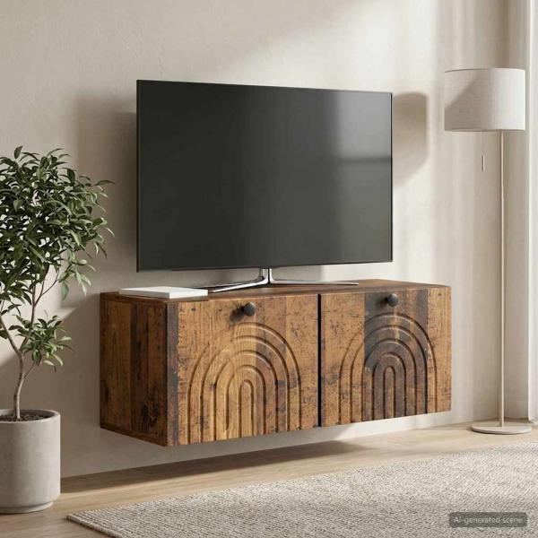 ARDEBO.de - Wandmontierter TV-Schrank Altholz 78,5 x 31 x 30 cm