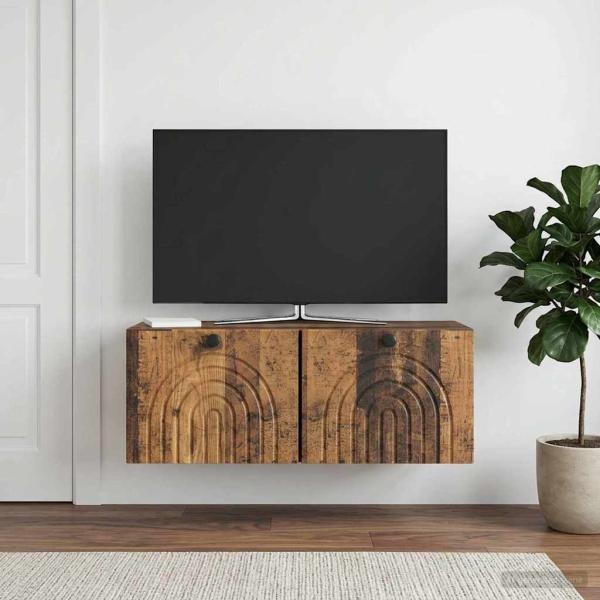 Wandmontierter TV-Schrank Altholz 78,5 x 31 x 30 cm