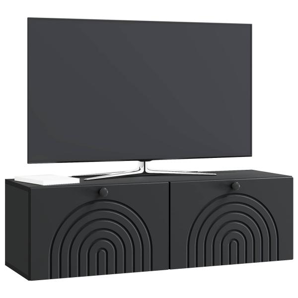 Wandmontierter TV-Schrank Schwarz 98 x 31 x 30 cm Holzwerkstoff