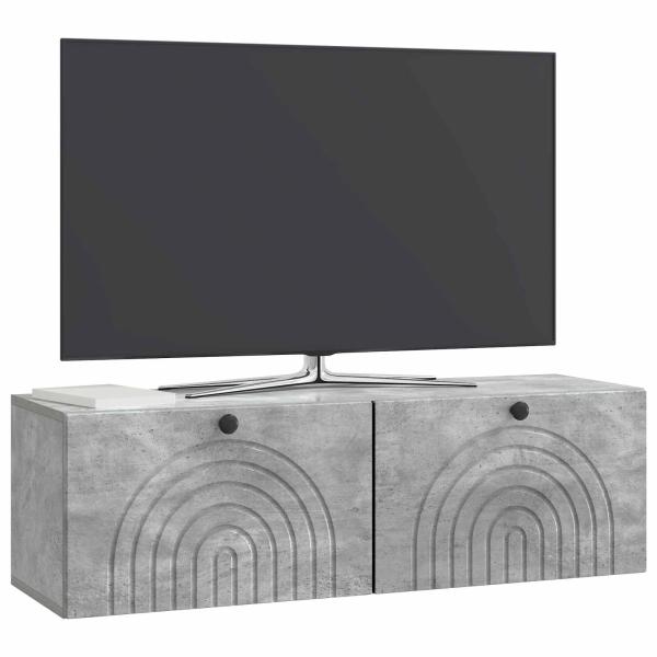 Wandmontierter TV-Schrank Betongrau 98 x 31 x 30 cm