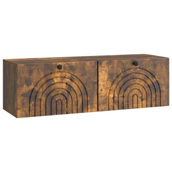 Wandmontierter TV-Schrank Geräucherte Eiche 98 x 31 x 30 cm