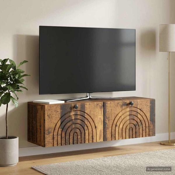 Wandmontierter TV-Schrank Altholz 98 x 31 x 30 cm Holzwerkstoff