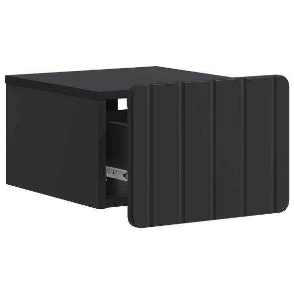 Wandmontierter Nachttisch Schwarz 33 x 34,5 x 24 cm