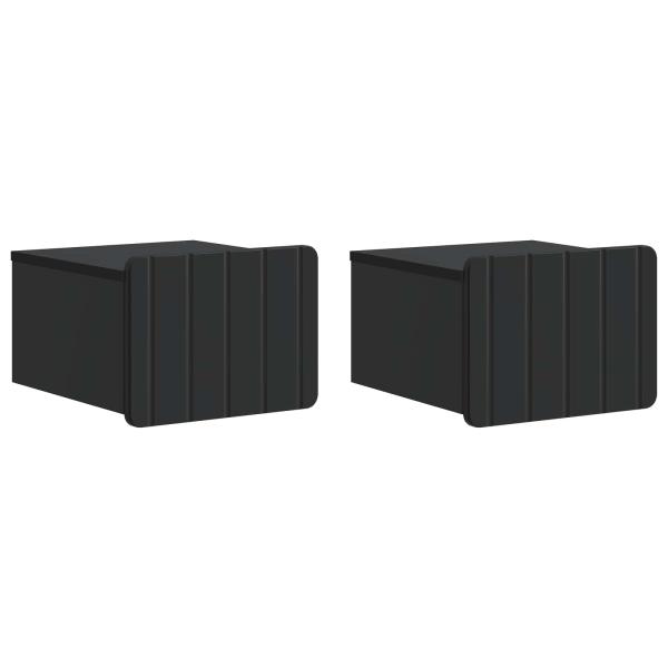 Wandmontierter Nachttisch 2 stk. Schwarz 33 x 34,5 x 24 cm