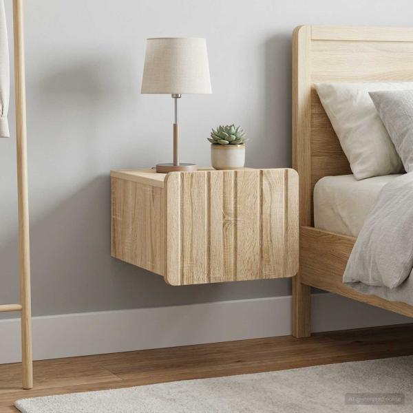 Wandmontierter Nachttisch 2 stk. Sonoma-Eiche 33 x 34,5 x 24 cm