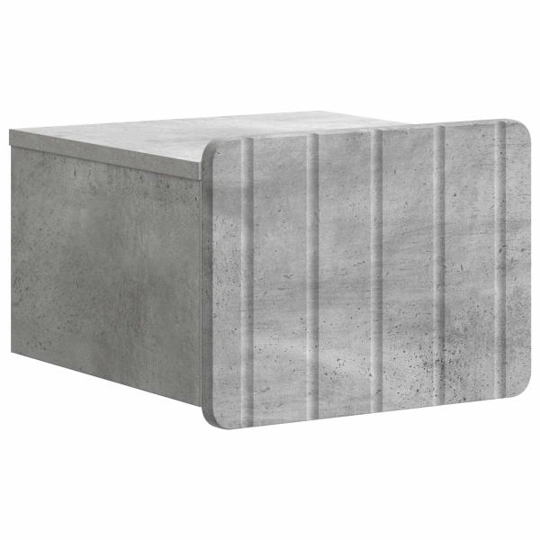 Wandmontierter Nachttisch Betongrau 33 x 34,5 x 24 cm