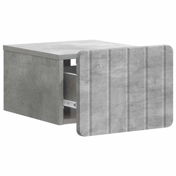 Wandmontierter Nachttisch Betongrau 33 x 34,5 x 24 cm