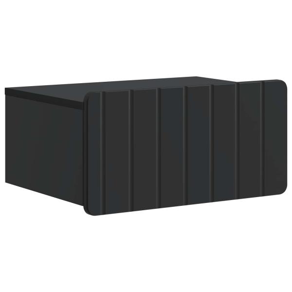 Wandmontierter Nachttisch Schwarz 49 x 34,5 x 24 cm