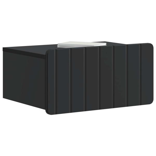 Wandmontierter Nachttisch Schwarz 49 x 34,5 x 24 cm