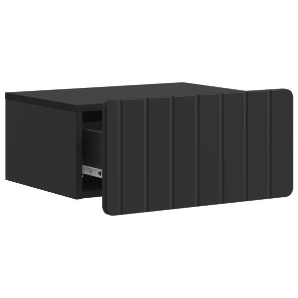 Wandmontierter Nachttisch Schwarz 49 x 34,5 x 24 cm